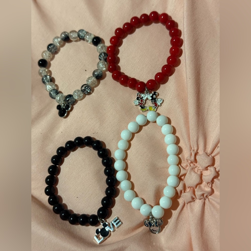 Mickey Mouse glass beaded bracelets